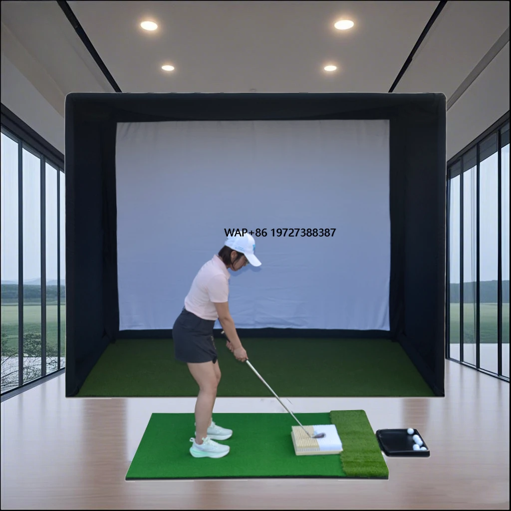 

Custom Indoor Golf Simulator Enclosure Driving Range Tent Easy Setup Golf Simulator Enclosure for Golf Training