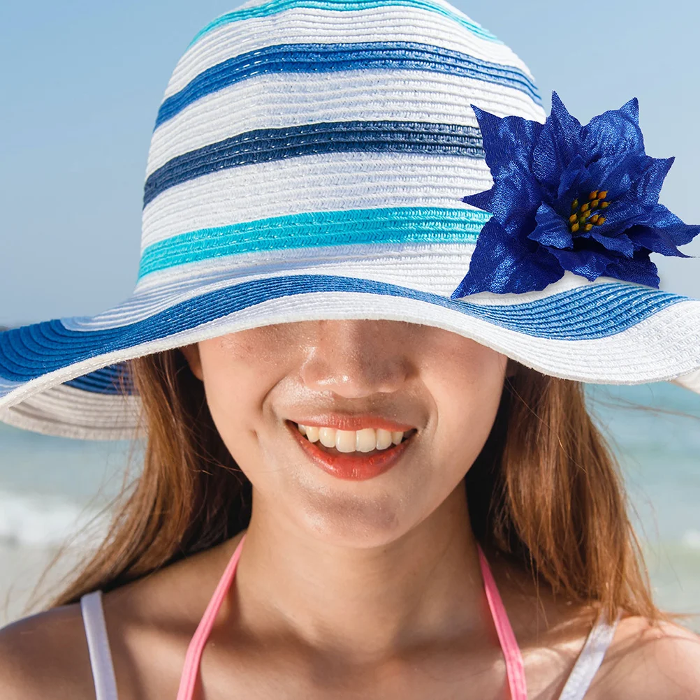 12 قطعة من زهور عيد الميلاد من البولي ايثيلين اللامعة من الزهور الاصطناعية المزيفة لشجرة عيد الميلاد وحفلات الزفاف وديكور الزهور