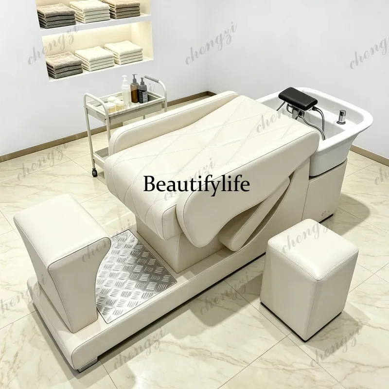 E153 hairdresser ceramic deep basin shampoo bed hairdresser flat type punch bed hair salon special