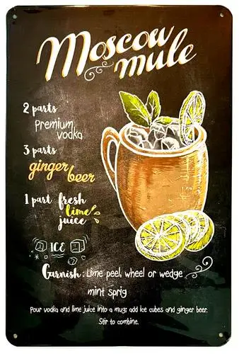 Moscow Mule Cocktail and Drink Mix Recipe Collection ; Wall Art