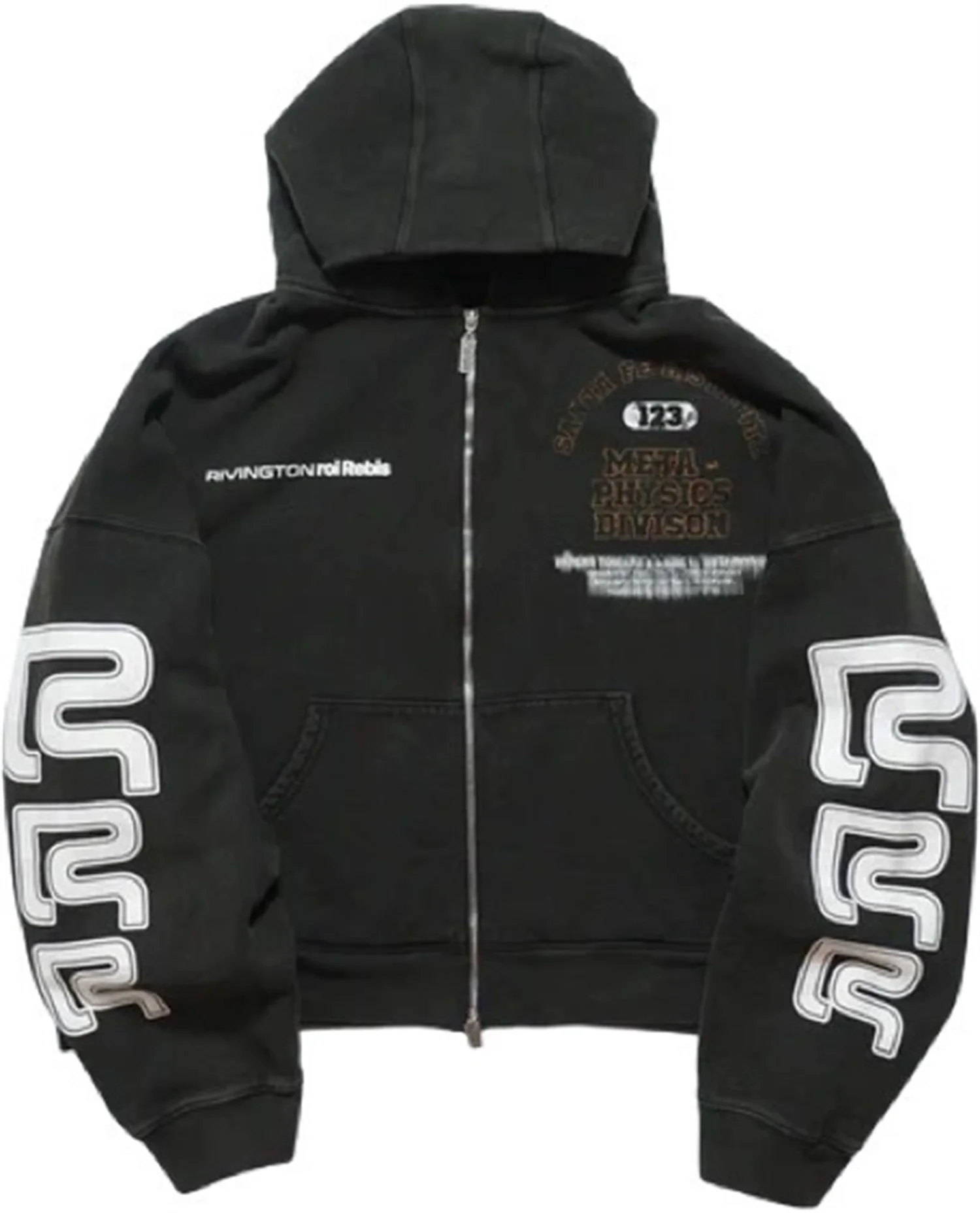 

123 RRR Street Brand Fashion Vintage Retro Distressed Cotton Casual CVA 3D Zipper Hoodies Sweater Hoodies For Men