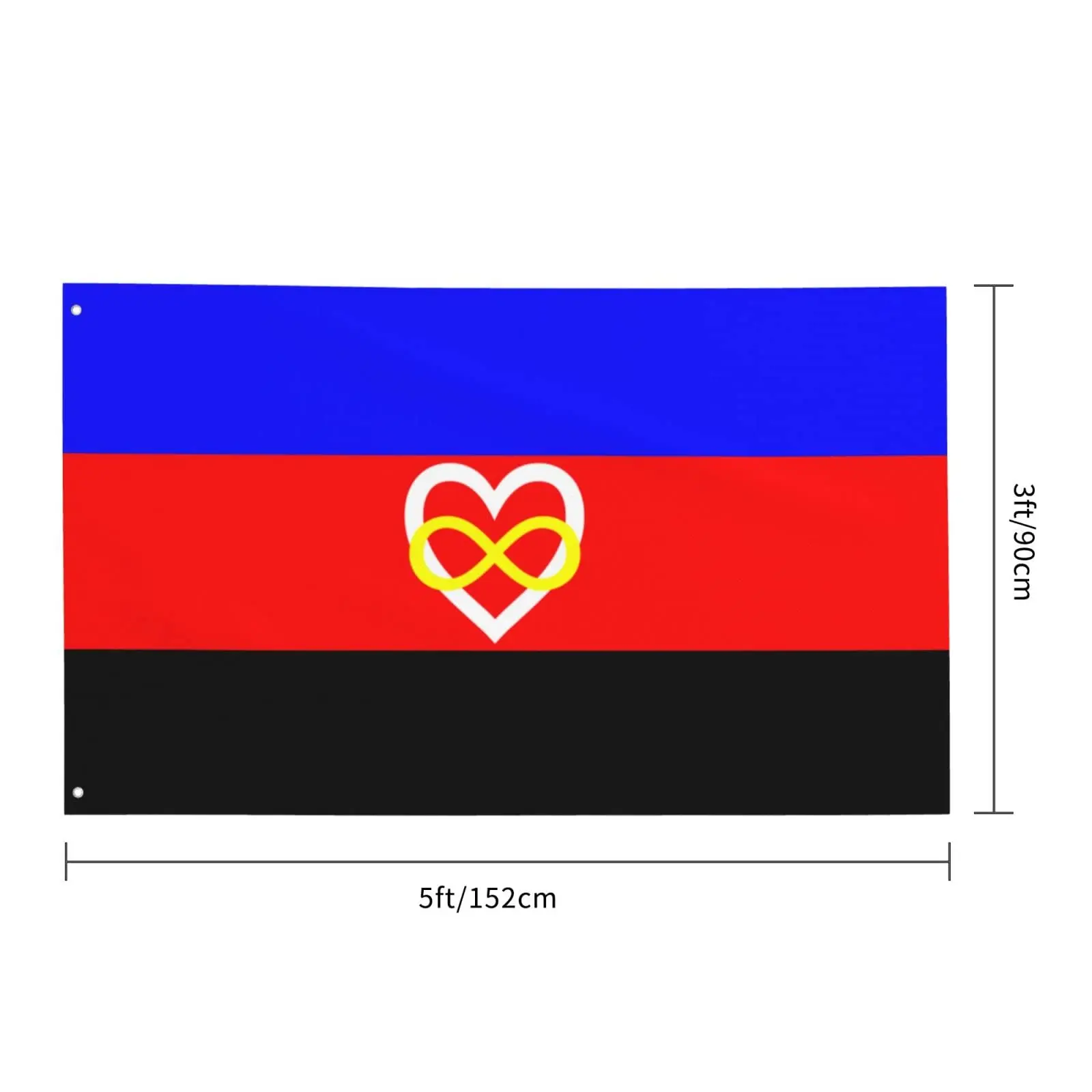 Flagnshow 100% Polyester Polyamory Pride Flag LGBTQ Flag