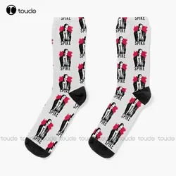 Spike The Vampire - Red With Black Text (Btvs) Buffy The Vampire Slayer Socks Girls Socks Comfortable Best Girls Sports Colorful