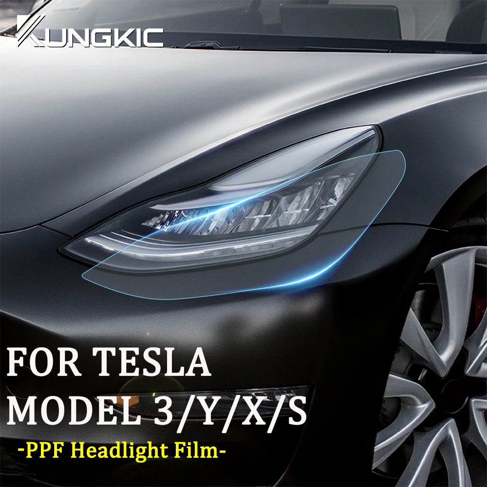 Pre-cut PPF Car Headlight Protective Film TPU For Tesla Model 3 Y X S 2020-2023 Rearview Mirror Transparent Scratch Resistant