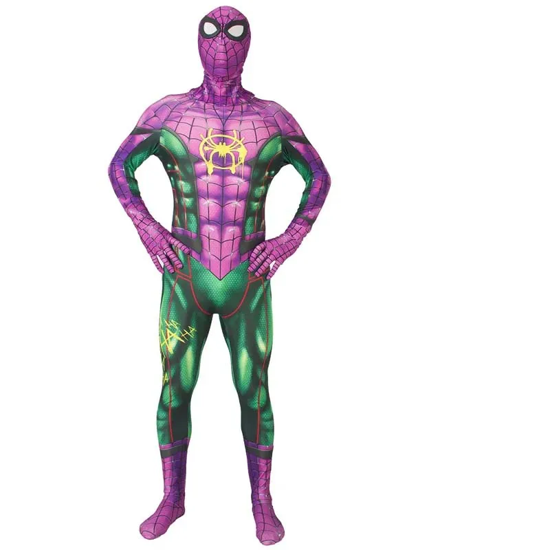 

Men Halloween Joker Spider Cosplay Costume Far From Home Superhero Suit Zentai Bodysuit Adults Man Party Jumpsuits