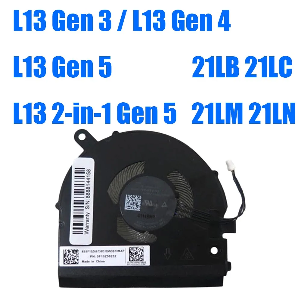 Ventilador de CPU Delta para Lenovo ThinkPad L13 Gen 3, L13 Gen 4 / L13 Gen 5 21LB 21LC / L13 2-en-1 Gen 5 21LM 21LN ND65C36-21F20