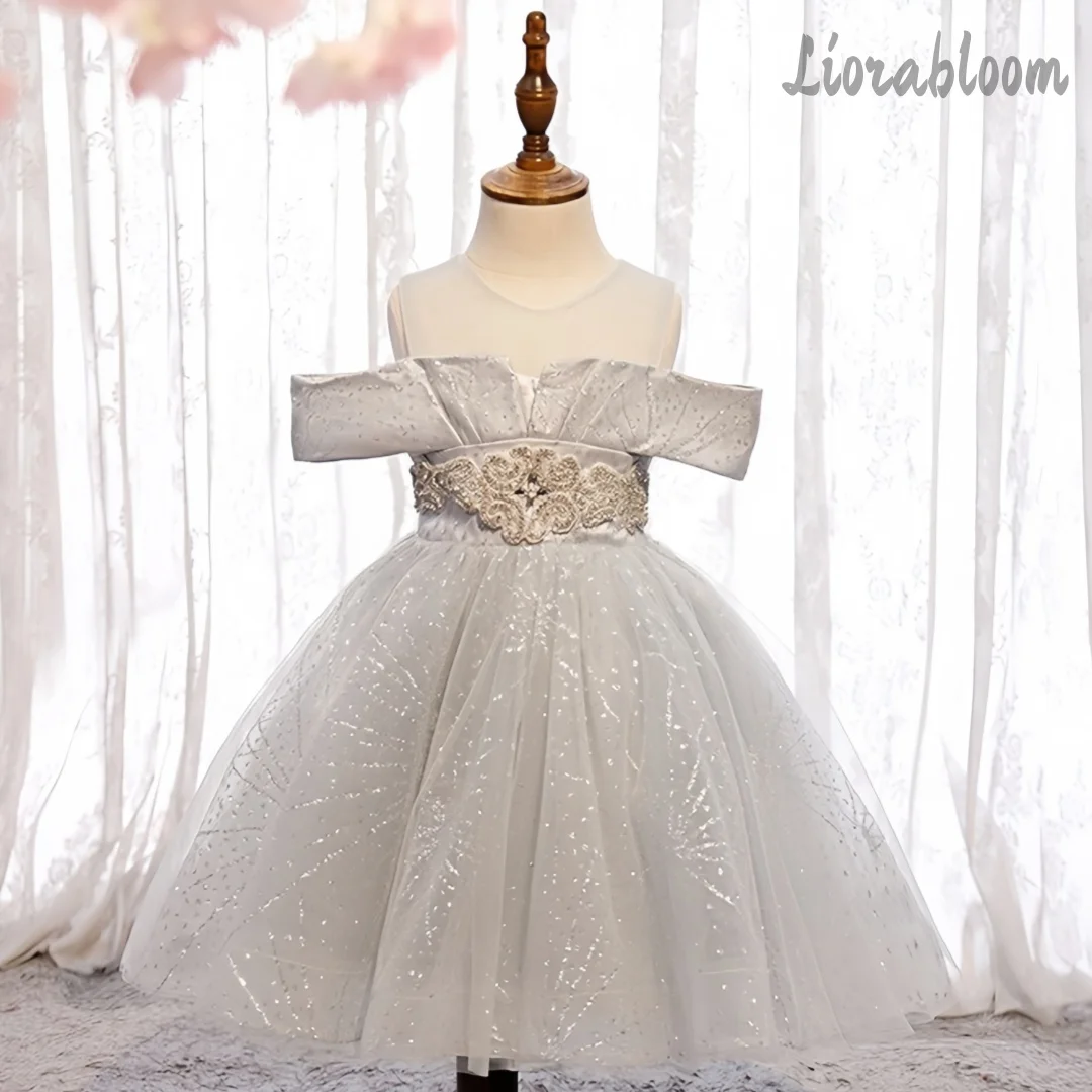 

Girls' Formal Dress Short Formal Gown Ideal For Flower Girls Adorned With Exquisite Intricate Rhinestone Embellishments