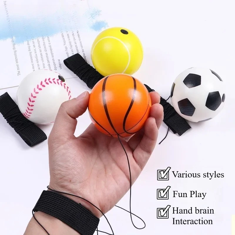 Polsretour Handbal Elastisch rubberen bord met touw Drukverlichtend Kinderspeelgoed Speelgoed Outdoor Kinderspeelgoed