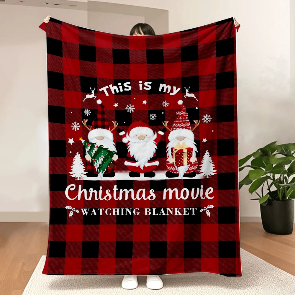 Christmas Throw Blanket Holiday Theme Home Décor Santa giftn Flannel Blanket Soft -This is My Christmas Movie Watching Blanke