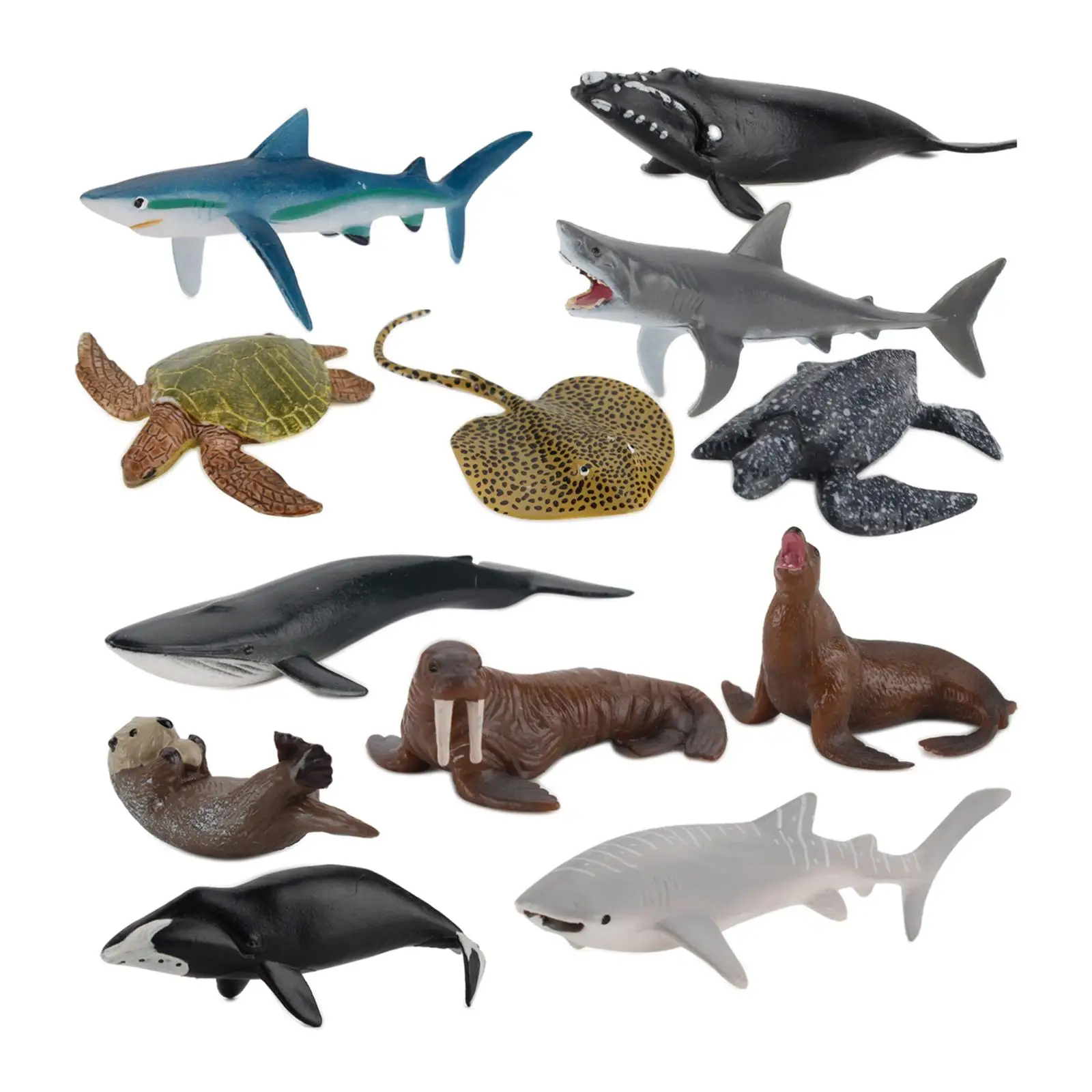 Ocean Animals Figures Mini Marine Animal Sea Creatures Shark Whale