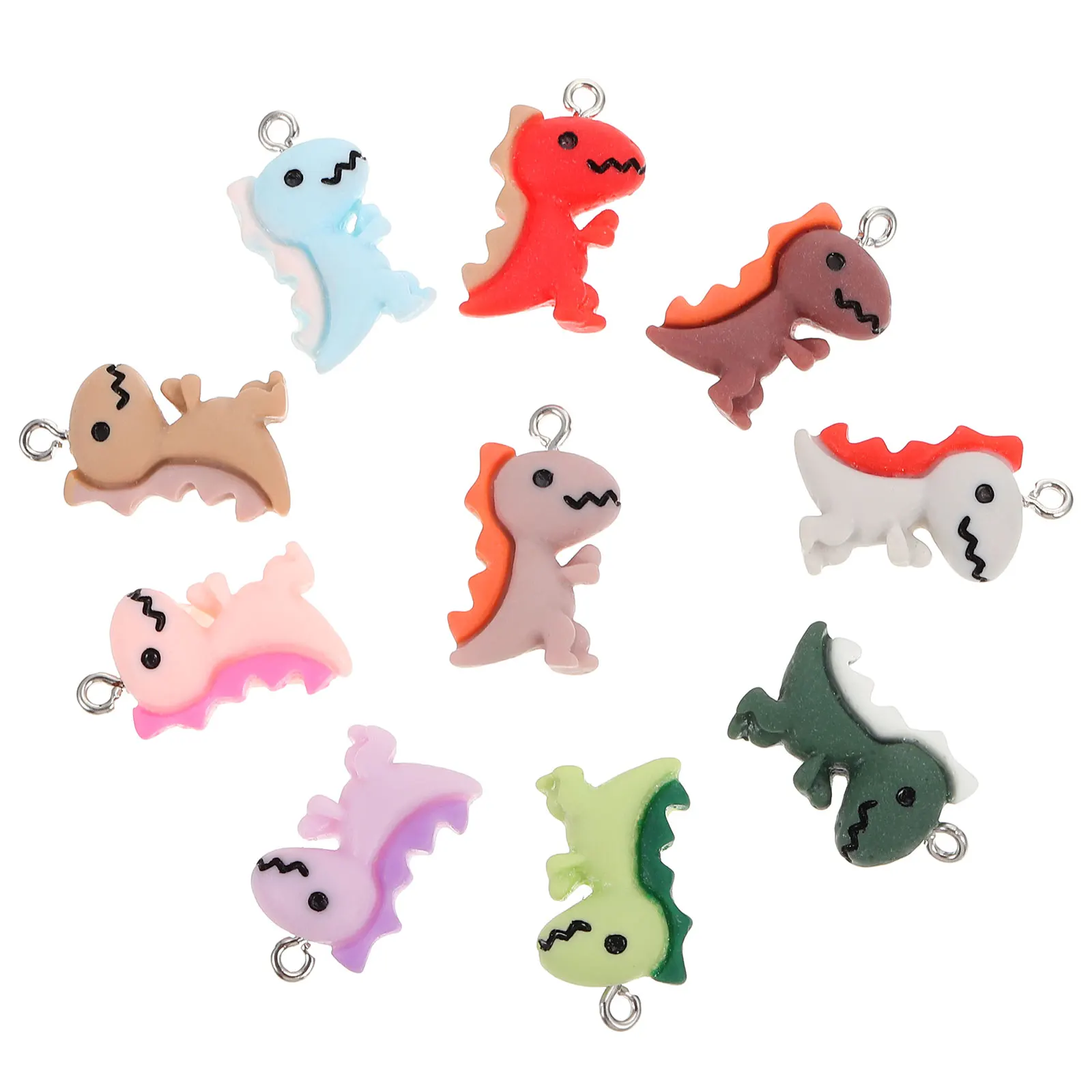 

50pcs Colorful Resin Dinosaur Pendant Charms for DIY Jewelry Making Crafts Accessories Gifts Dinosaur Ornaments Jewelry
