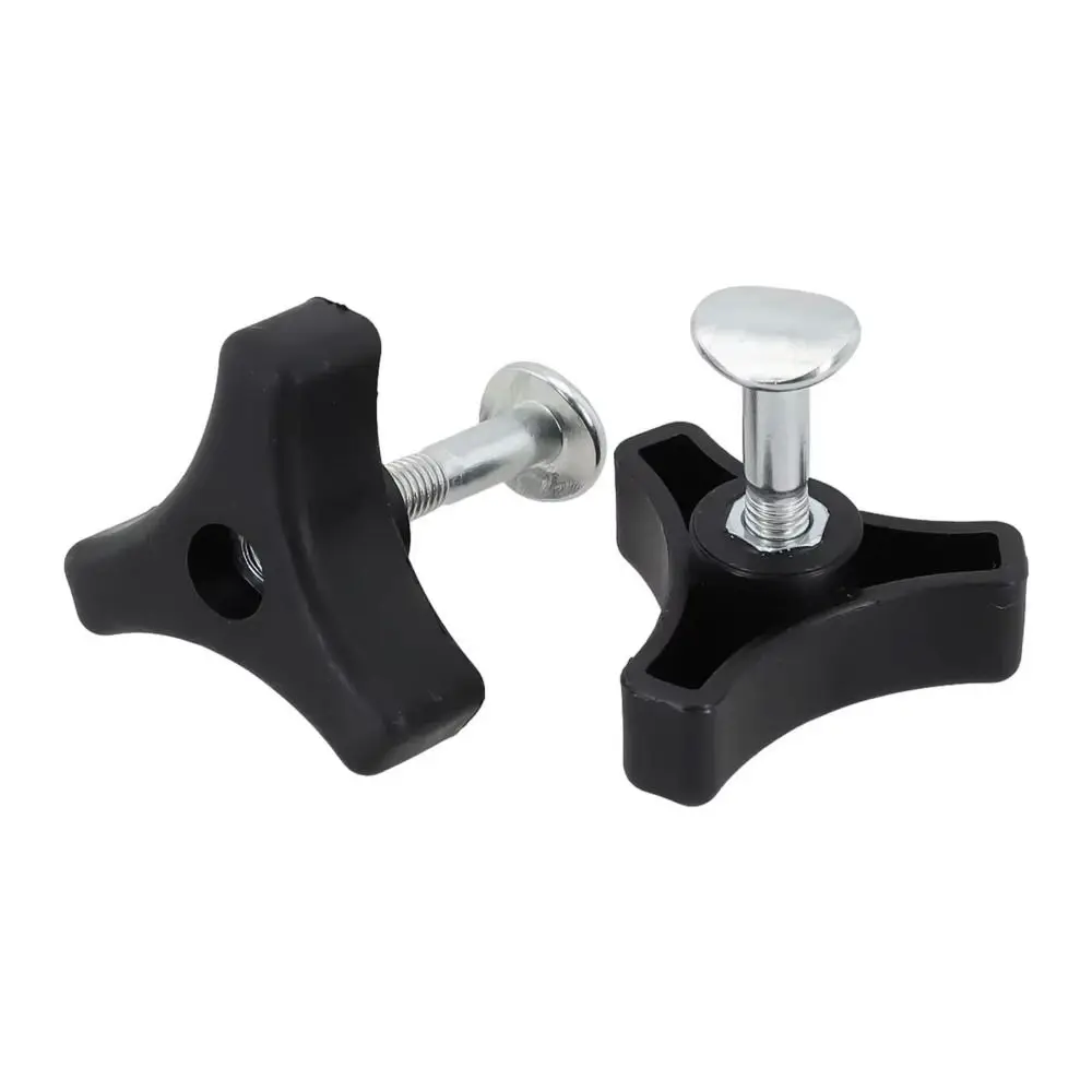 2Pcs Plastic and Metal Lawn Mower Handle Knob Metal Bolt Plastic Nut Triangle Handle Nut Bolt Set Silver Nut Black Bolt