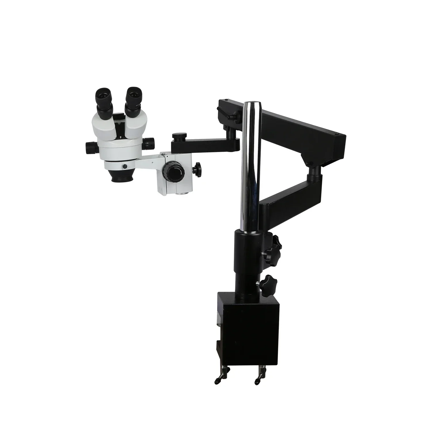 37045A-FLB Trinocular Microscope 7x-45x Black Industrial Blue White with big table stand Continuous