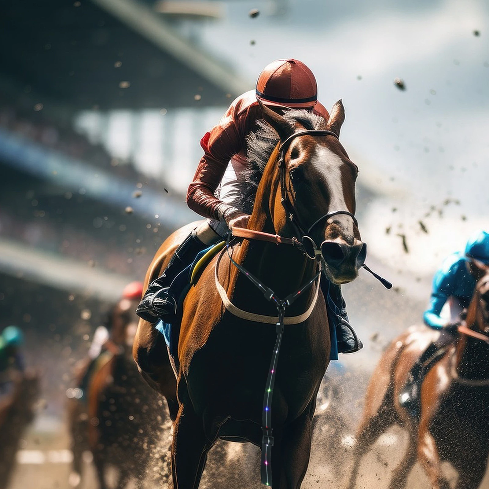 حزام حصان متوهج LED مدمج خفيف الوزن مقاوم للماء لوحة صدر مضيئة للتدريب على ركوب الخيل وإكسسوارات الحصان الفروسية #1