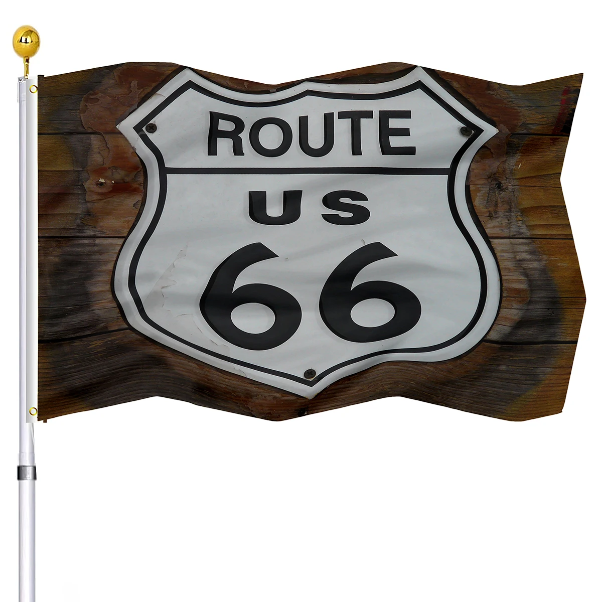 Famous US Route 66 Road Flag Holiday Party Indoor Porch Outdoor Decor Flags Double Stitched Banner with Brass Grommets Yard Flag