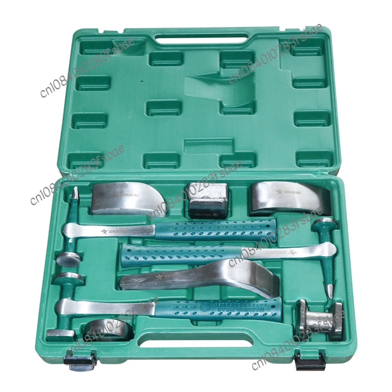 Auto Sheet Metal Repair Tool 9-Piece Set Car Panel Dent Sheet Metal Crowbar Repair Kit Hammer Beating Repair Set Steel