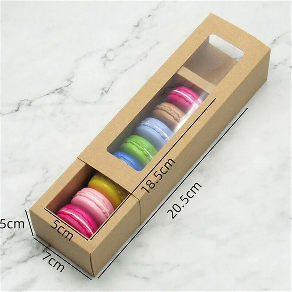 10pcs Macaron Packing Box Beautifully Packaged Wedding Party Cake Storage Biscuit Paper Box Cake Decoration Baking Accessories