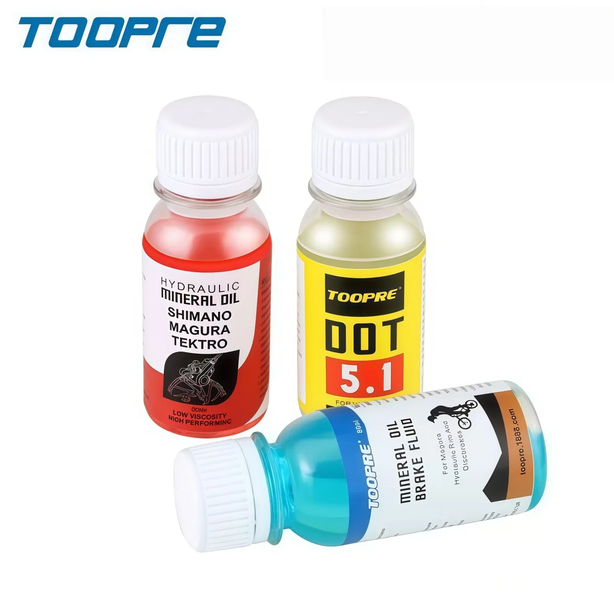 TOOPRE 60ml Bike Hydraulic Brake Fluid – Mineral Oil & DOT 4/5.1 3 Formulas For SHIMANO/TEKTRO/SRAM/MAGURA Pre-Measured Bottle