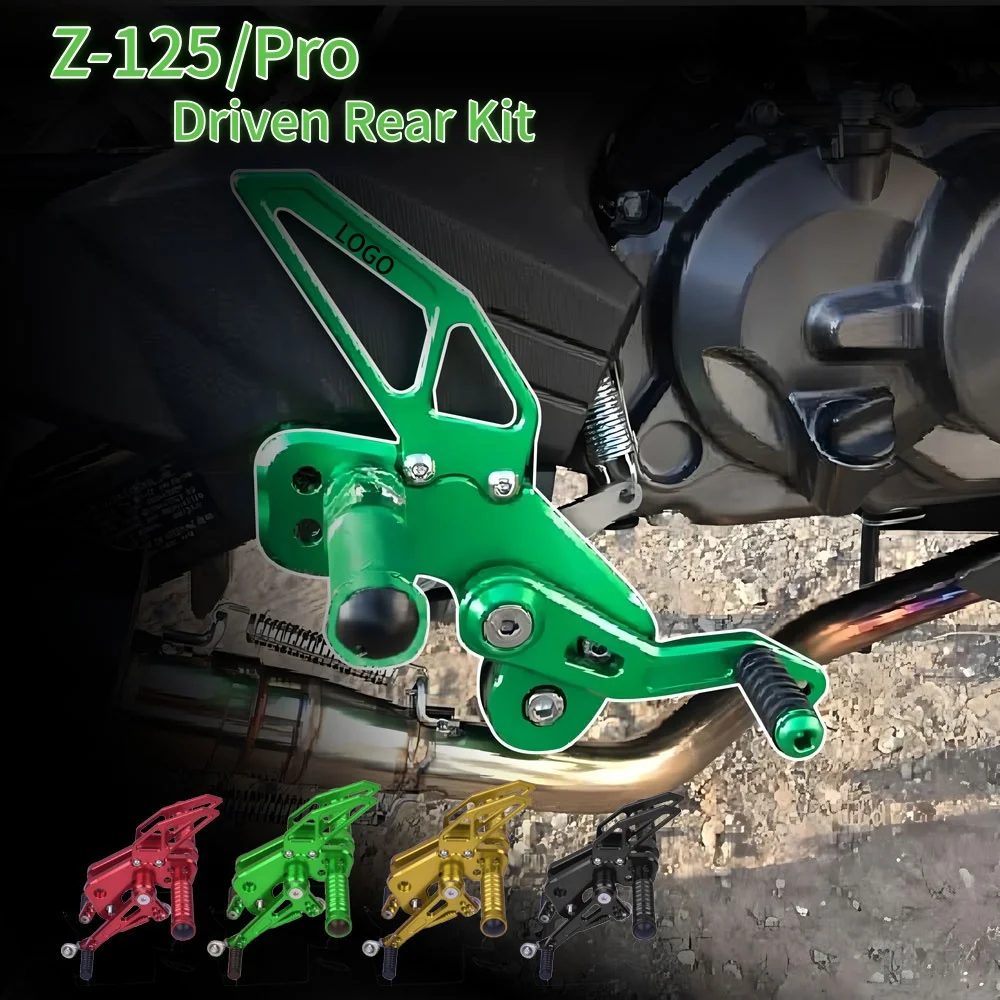 

FOR Kawasaki Z125/Pro 2016-2023 Adjustable 4 Step Position Rearset Footrest Foot Pegs Motorcycle CNC Pedals Back Step
