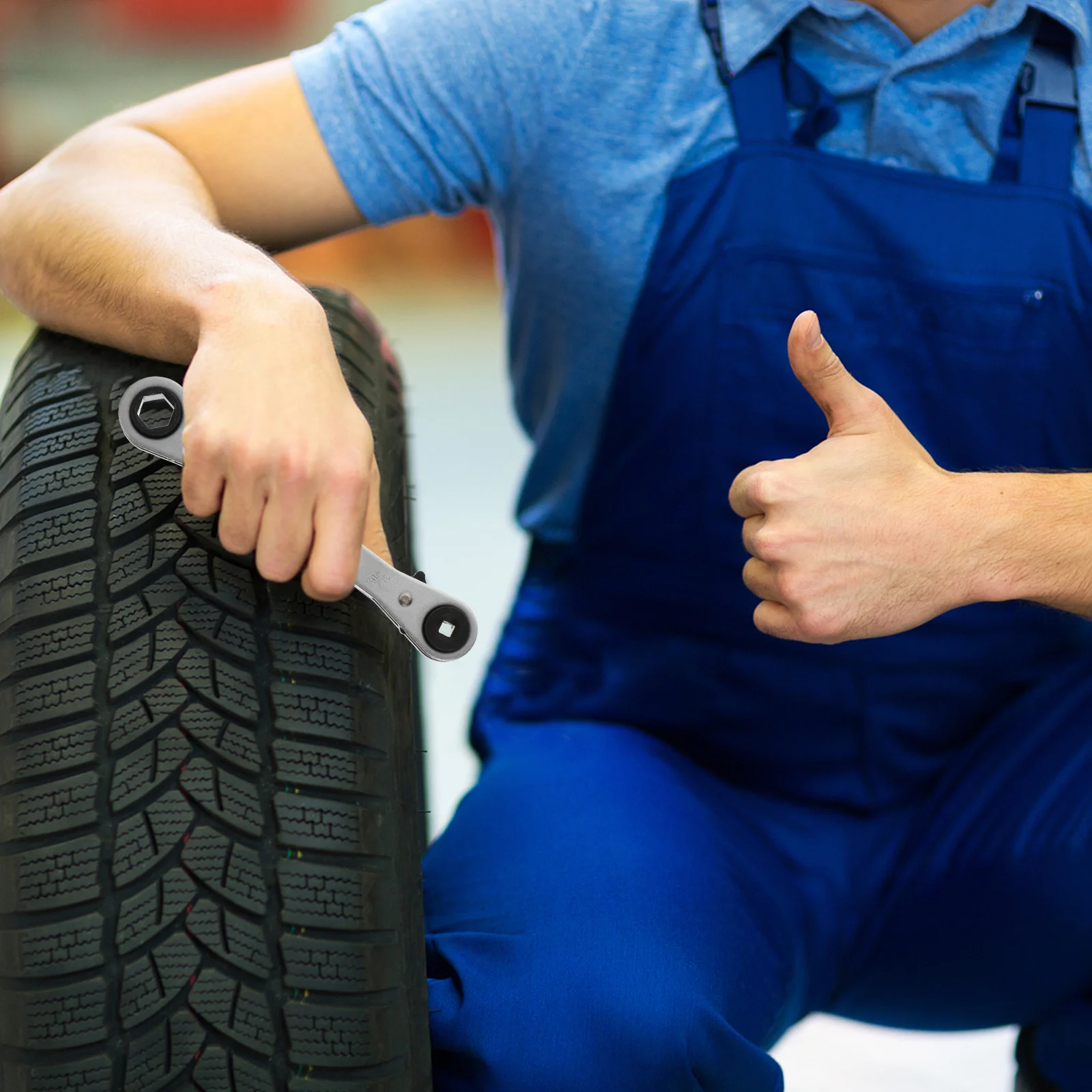 

1Pcs Air Conditioner Valve Ratchet Wrench Dual Head Repair Tool Efficient Comfortable Handle Quick Ratchet Spanner for Workshop