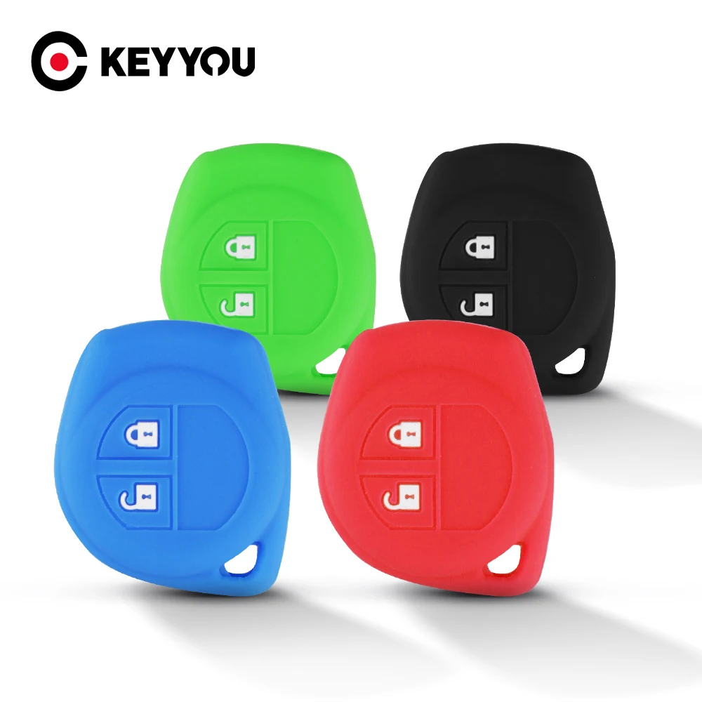 KEYYOU Silicon Car Key Cover For SUZUKI Grand Liana Window Cap SX4 Swift Vitara Key Case Keychain Alarm