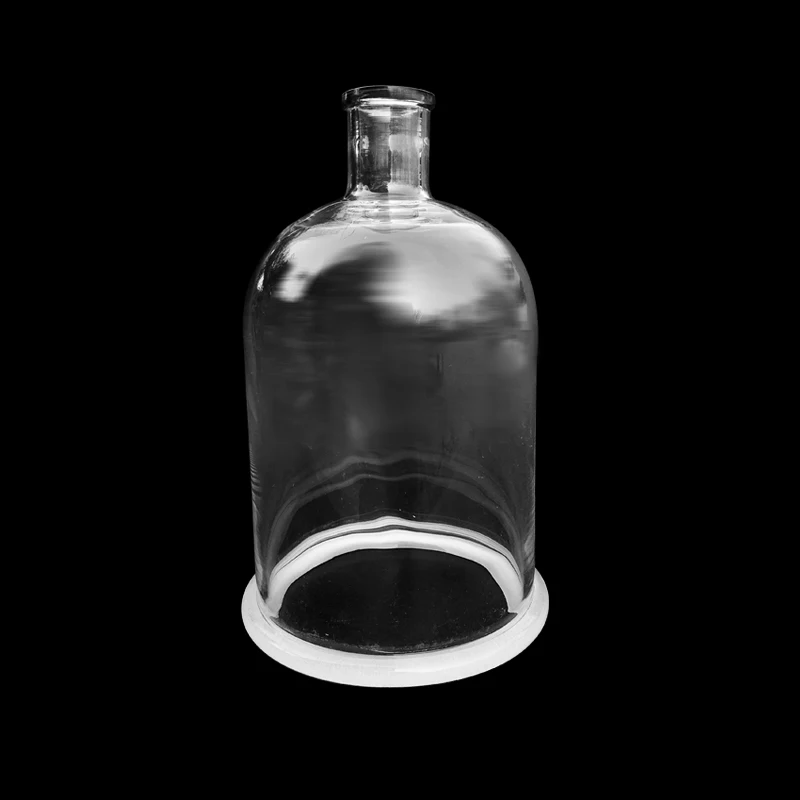 Glass bell thickened transparent  jar with stopper the bottom of the bell jar is frosted and vacuumted Tester 15*28cm 15*21cm