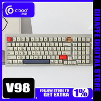 Cidoo V98 QMK Mechanical Keyboard Three-mode Custom Gaske Structure Ergonomic Aluminum Alloy Knob Gaming Mechanical Keyboard