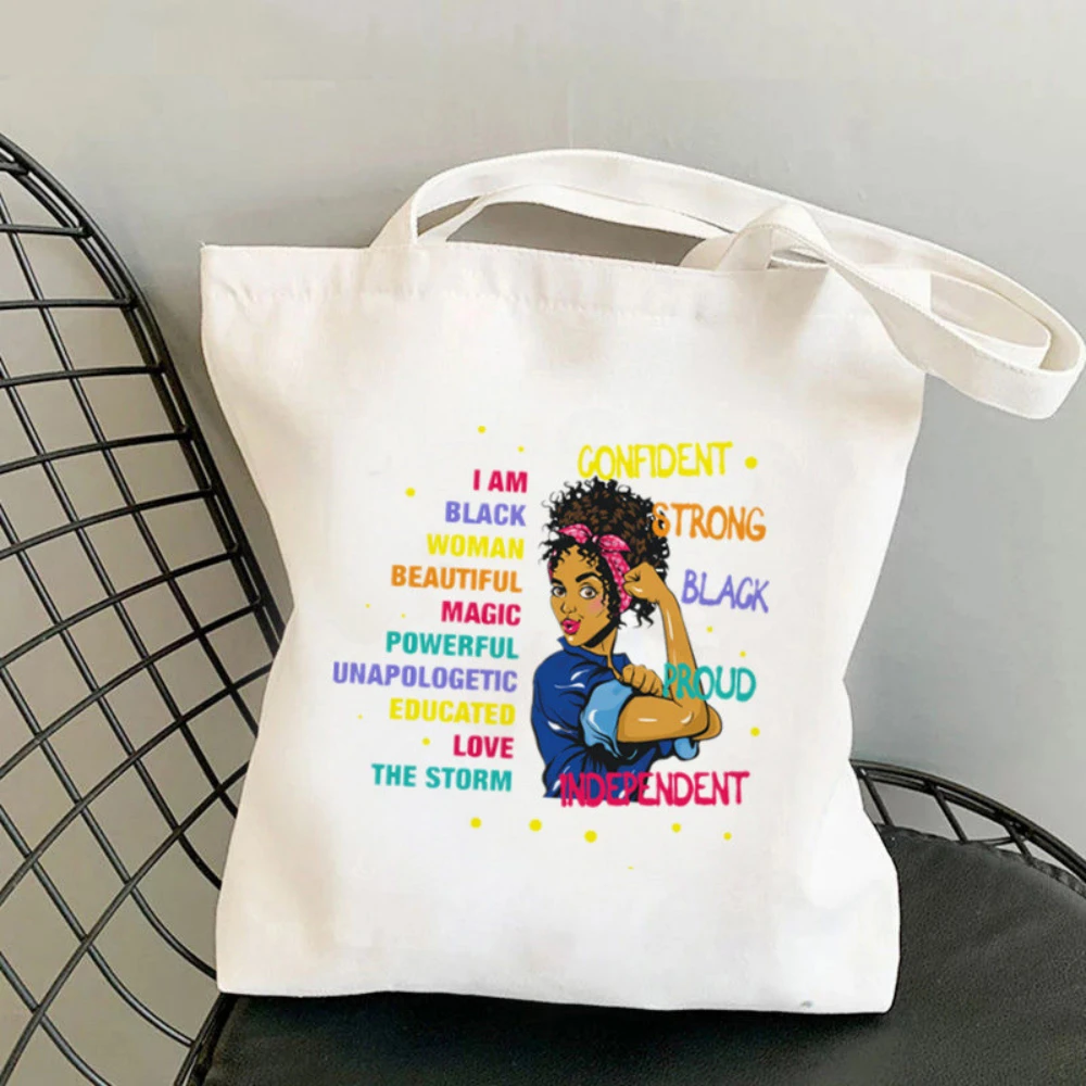 Bolsa Sacola de Lona 2026 com Estampa Floral Feminista, Ecológica e Reutilizável, Bolsa de Ombro de Grande Capacidade para Moda