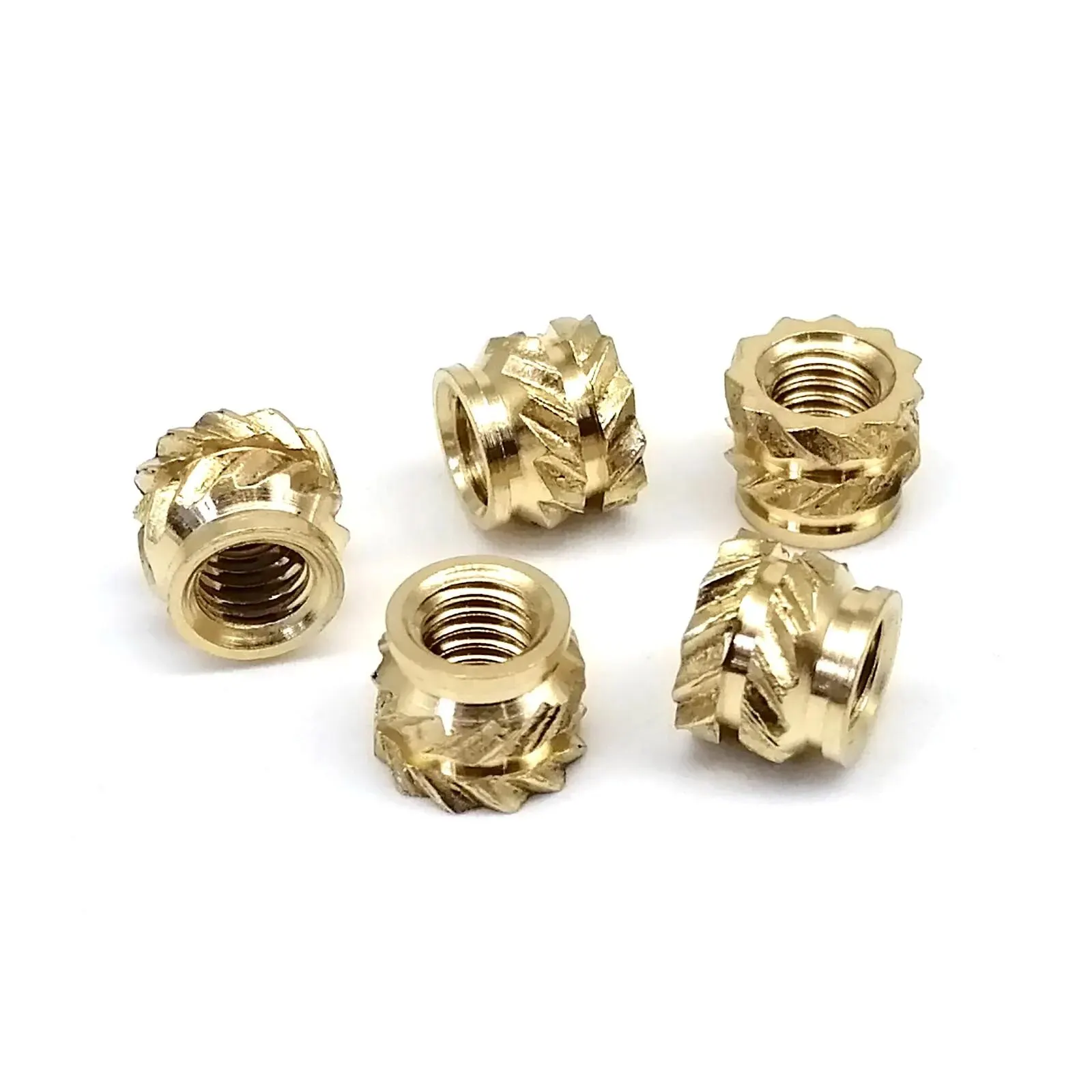 50/100pcs M1.6 M2 M2.5 M3 M4 Solid Brass Copper Embed Insert Nut for Hot Melt Heat Injection Molding Double Twill Knurled Thread