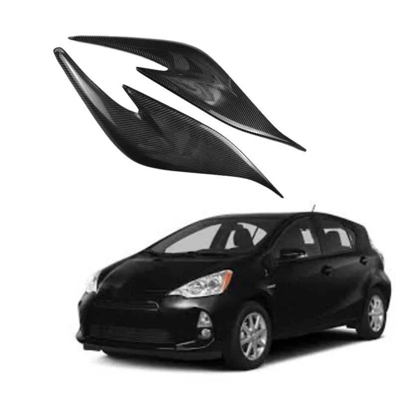 Передняя фара автомобиля, брови, головной светильник, веко, отделка из углеродного волокна, наклейка для Toyota Prius ZVW30 2012-2015