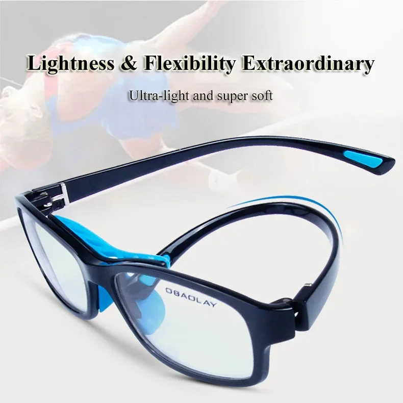 Sport Style Trend Eyeglasses Frames Men TR90 Flexible Light Football Myopia Glasses with Rope Optical Basketball Spectacles