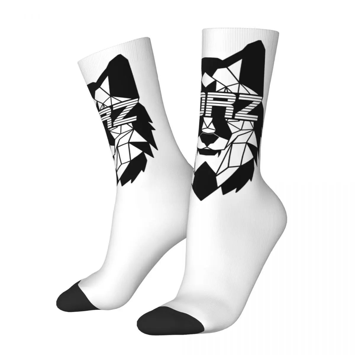 Crazy Design Chechen Borz Wolf Basketball Socks Coat of Arms Polyester Crew Socks for Unisex