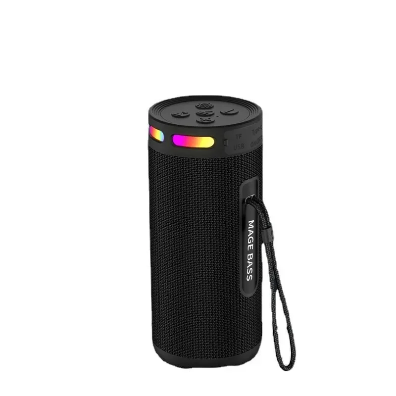 NUEVO Altavoz Bluetooth inalámbrico con luz RGB, altavoces duales, subwoofer, portátil para exteriores, altavoz impermeable portátil