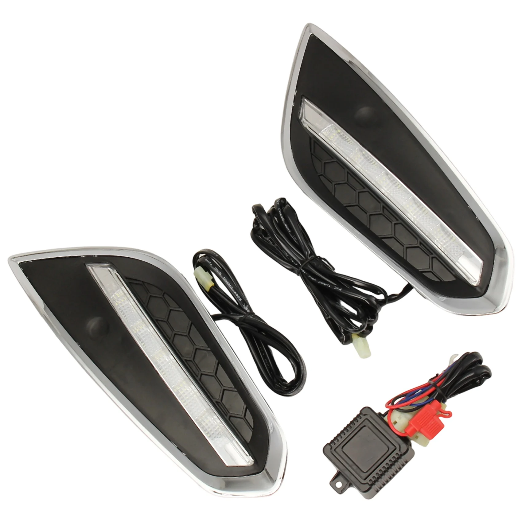 أعلى بيع سيارة DRL LED النهار تشغيل ضوء مصباح الضباب 1 زوج لفولفو S60 2009 2010 2011 2012 2013 ضوء النهار #3