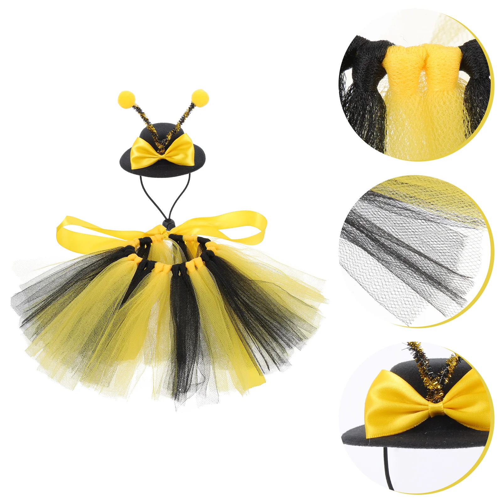 

1 Set of Cosplay Clothing Bee Pet Clothes Bee Suit Cosplay Skirt and Hat for Pet halloween costumes for small dogs