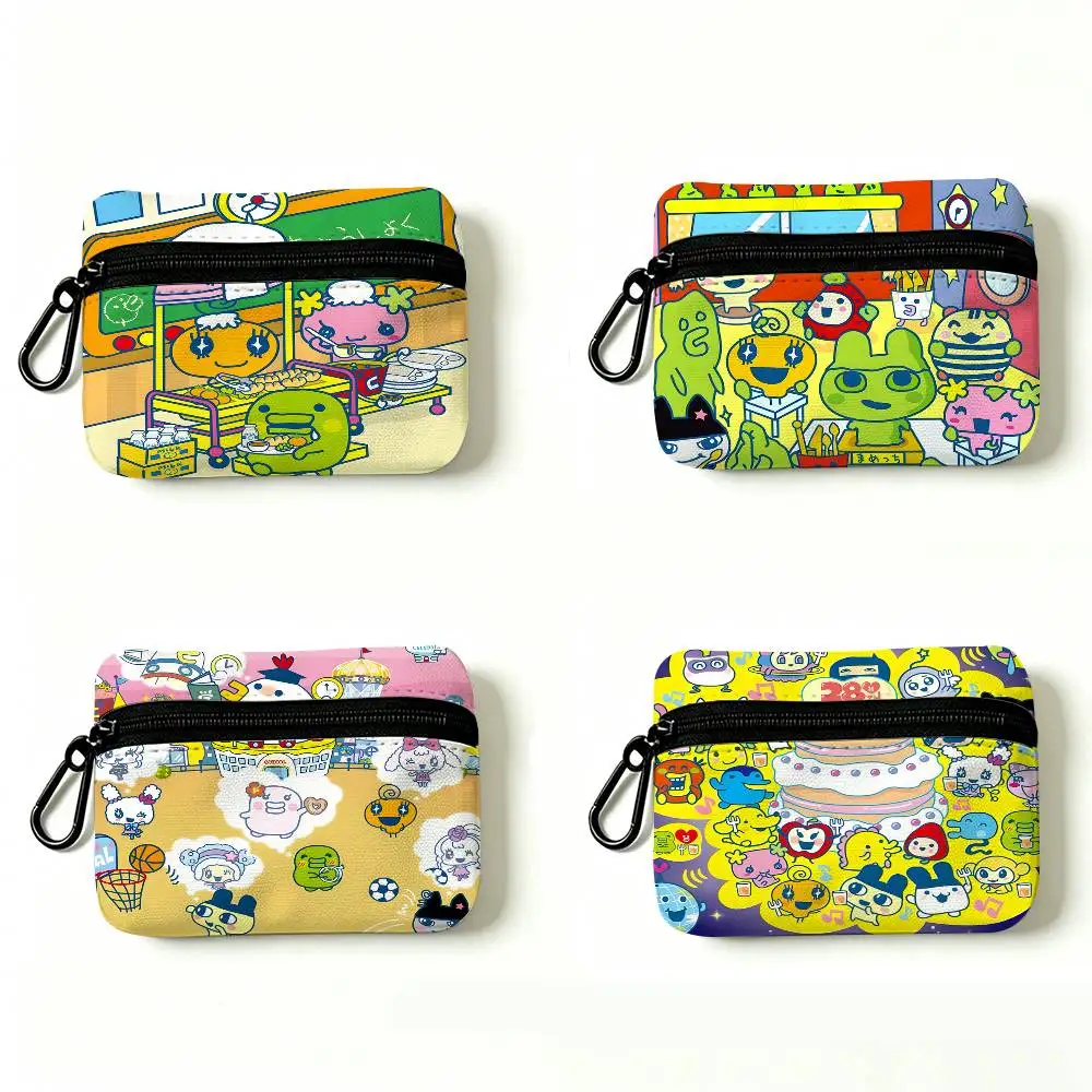 Classic T-Tamagotchi Cut Friend Game Anime Wear-resistant Oxford Cloth Coin Purse Portable Backpack Hanging Card Storage Bag