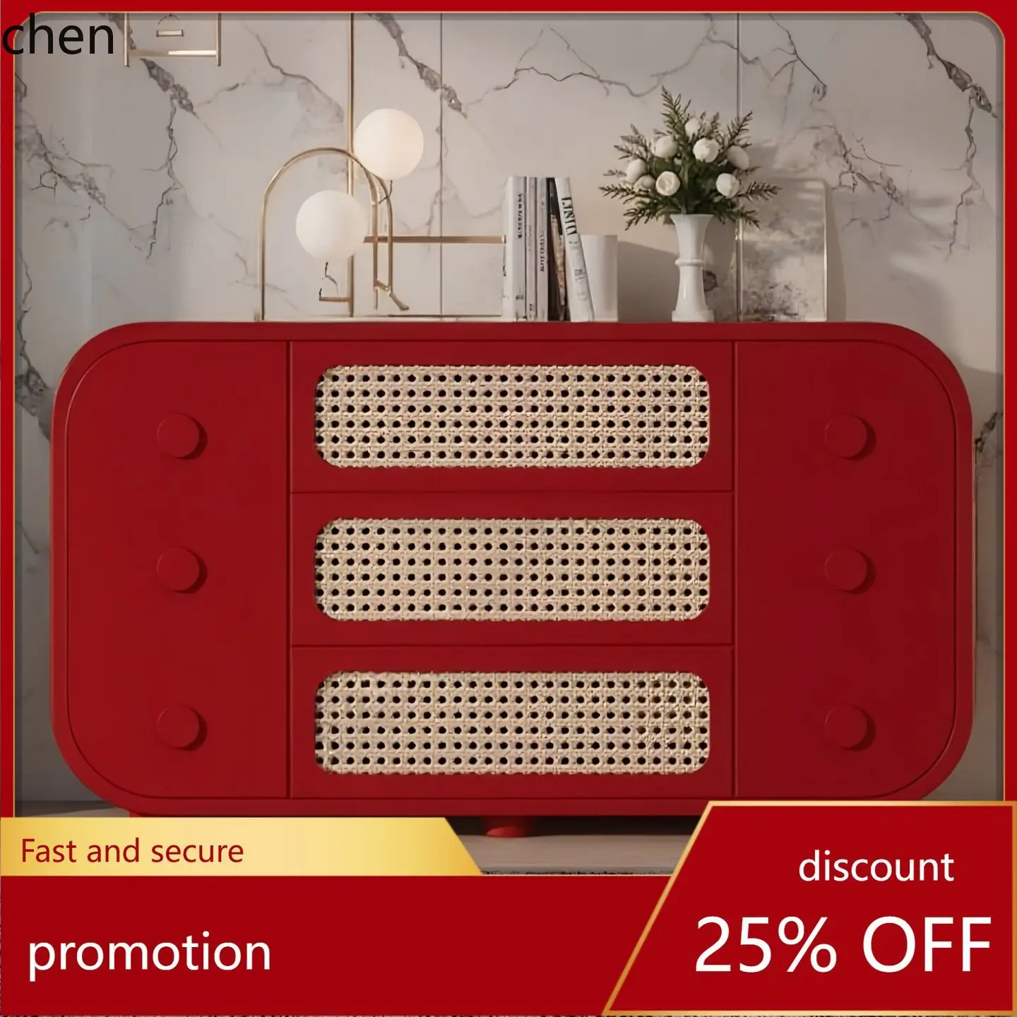 

HT Wabi-Sabi Style Lacquered Sideboard Cabinet Solid Wood Entryway Living Room Tea Cabinet Simple Modern Storage Cabinet