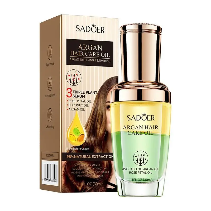 SADOER Argan Hair Care Essential Oil 3-in-1 Repair Frizz Control Anti-Hair Loss Nourishing Conditioner Treatment