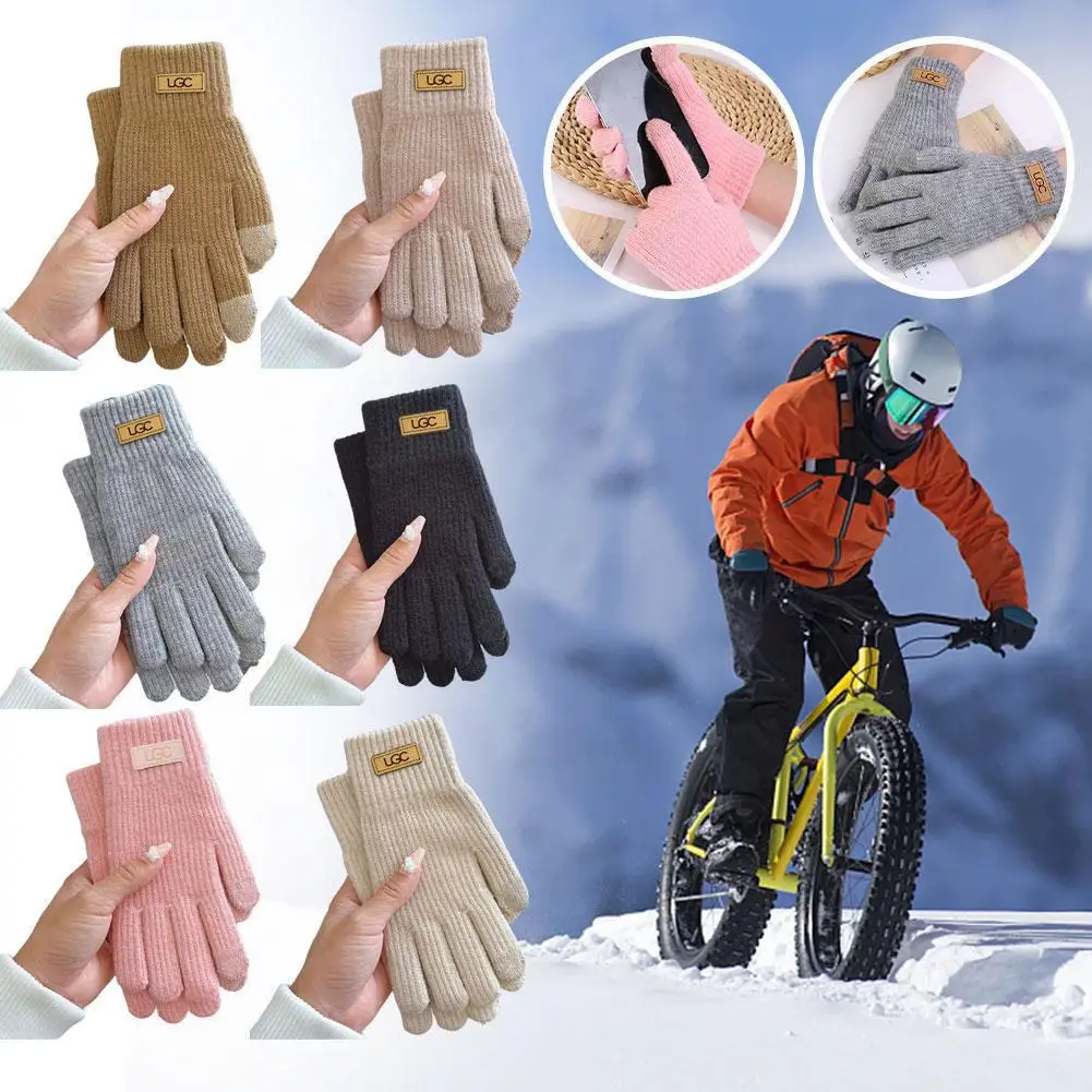 Winter Warm Alpaca Wool Gloves Thickened Knitted  Students Can Touch Screen Cold Warm Gloves Riding Out