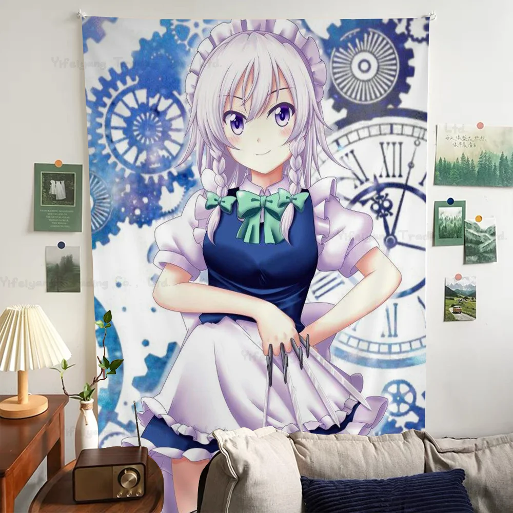 Touhou Project Izayoi Sakuya Chart Tapestry for Living Room Home Dorm Decor Art Home Decor