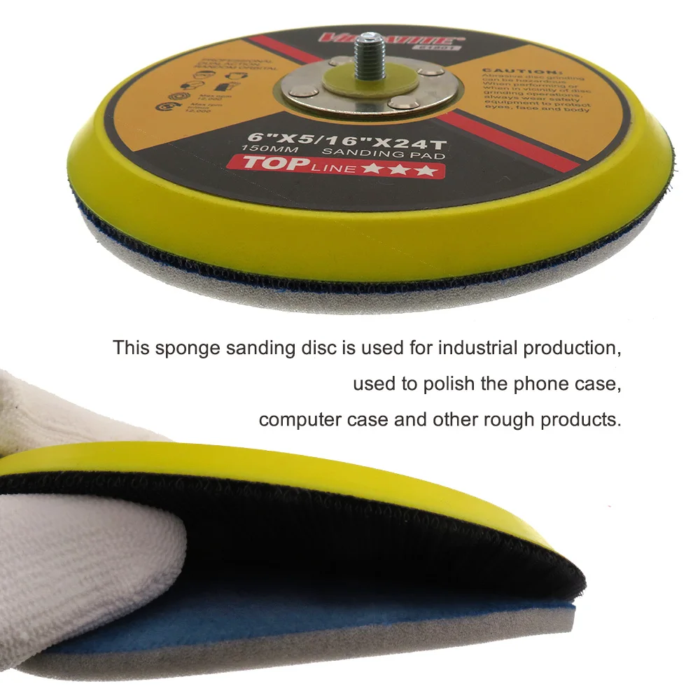 5Pcs 6 Inch Sanding Sponge Hook and Loop Disc 300-3000 Grit Sandpaper 150mm Wet&Dry for Car Wood Metal Polishing & Grinding