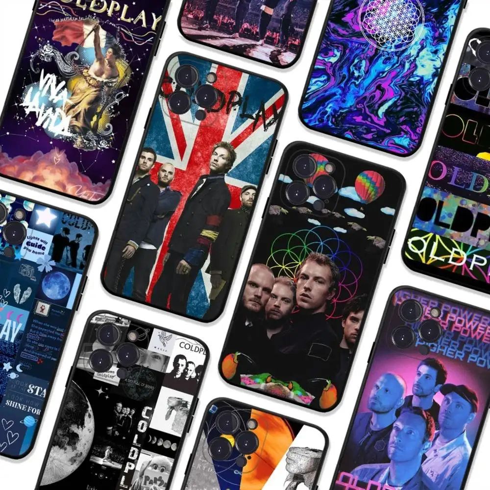 Чехол для телефона с изображением поп-рок-группы Coldplay для iPhone 17 Air, 16, 15, 14 Plus, 13, 12 Mini, 11 Pro Max, черный