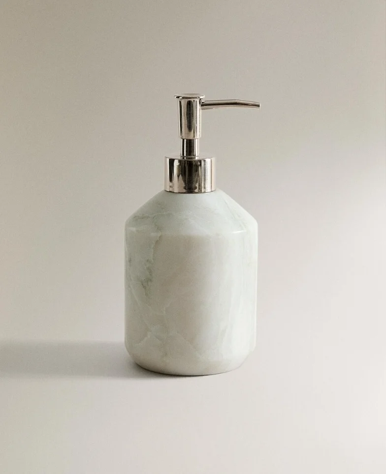 Natural Marble Liquid Soap Dispenser Lotion Bottle with Press Head for Bathroom Accessories Home Storage