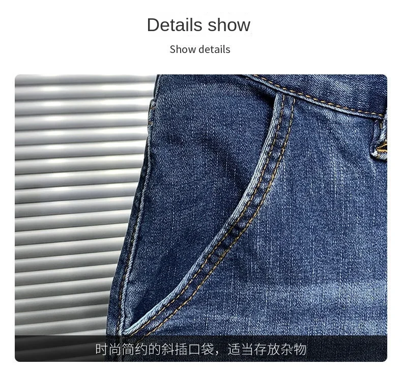 New 2024 Summer Luxury Clothing Casual Solid Denim Shorts Men Plus Size 44 Loose Knee Length Half Pants Designer Men\'s Jeans