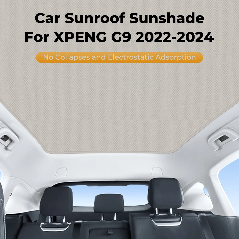 Electrostatic Adsorption Car Roof Sunshade Skylight Blind Shading Windshield Sunroof Cover Accessory For XPENG G9 2022 2023 2024