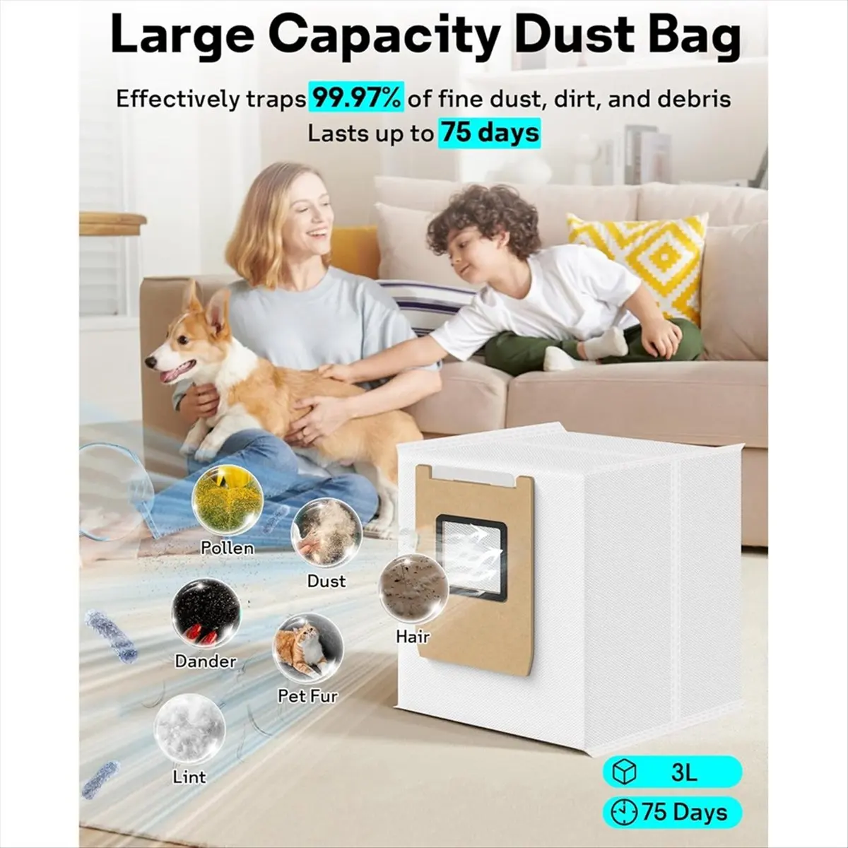 A58Z Replacement Parts for E28 Omni / E25 Omni Robot Vacuum Cleaner Parts Dust Bag Rolling Side Brush Roller Mop Filter