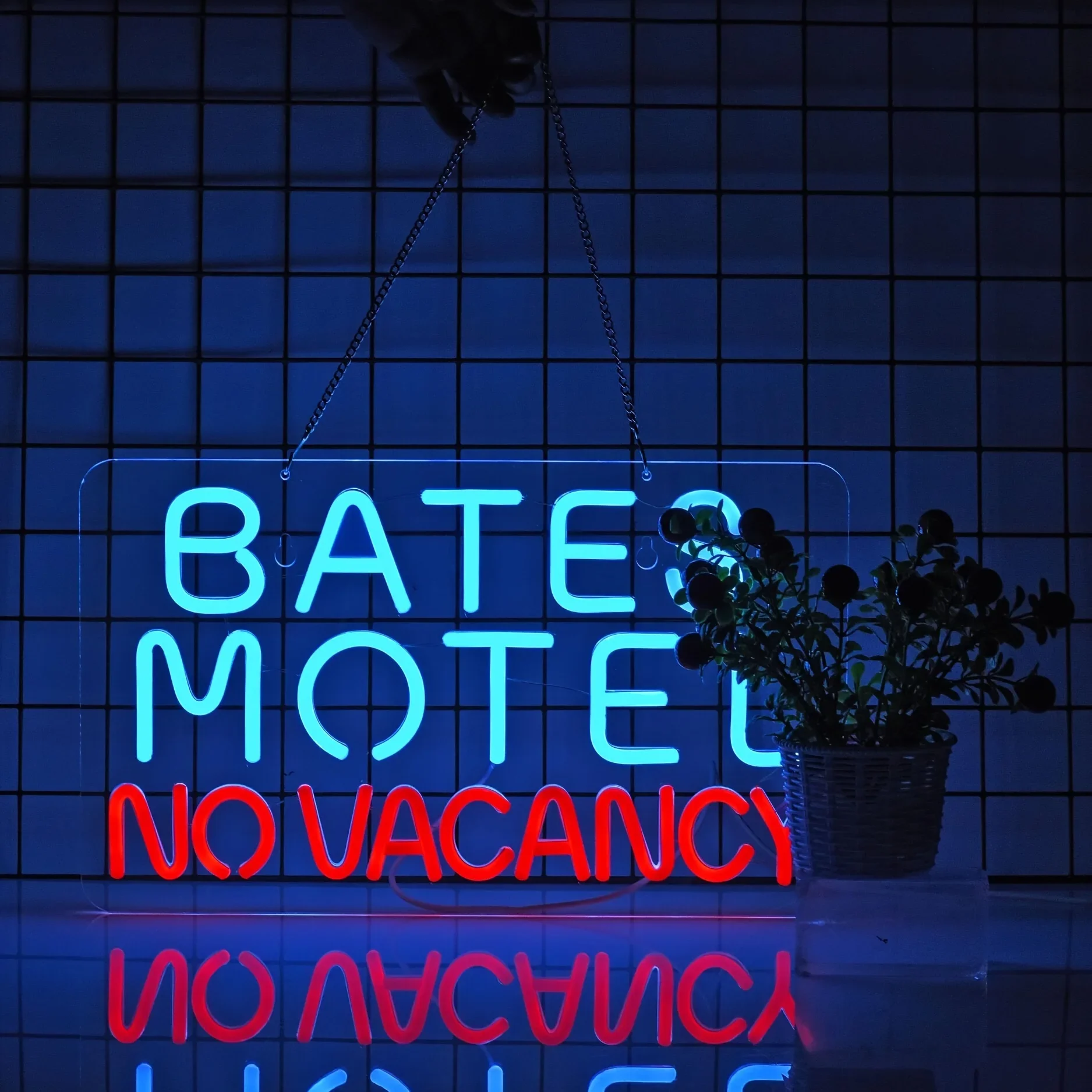 Bates Motel No Vacancy LED Neon Sign,Car Hotel Neon Sign Wall Decoration,For Beer Bar Club Office Party Art Wall Decoration