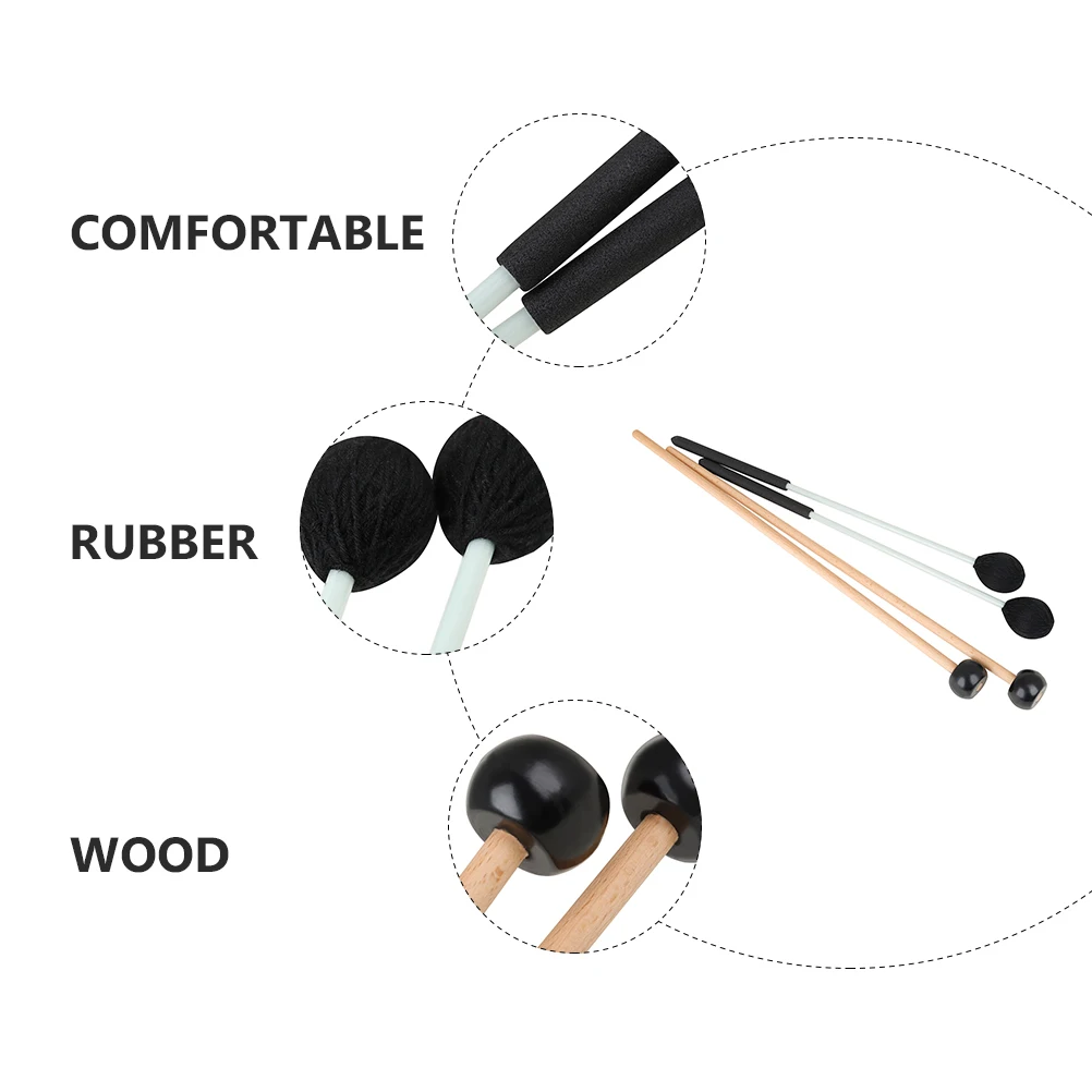 

4 Pcs Marimba Hammer Set Hammers Percussion Mallet Drum Sticks Xylophone Mallets Music