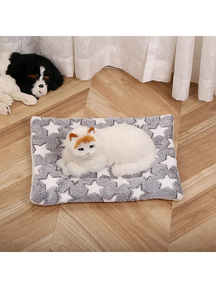 Blanket,Flannel Pad Pet Cozy Soothing Blanket for Anxiety and Stress,Cozy Cat Bed for Indoor Cats Calming Thick,Super Soft Pet M