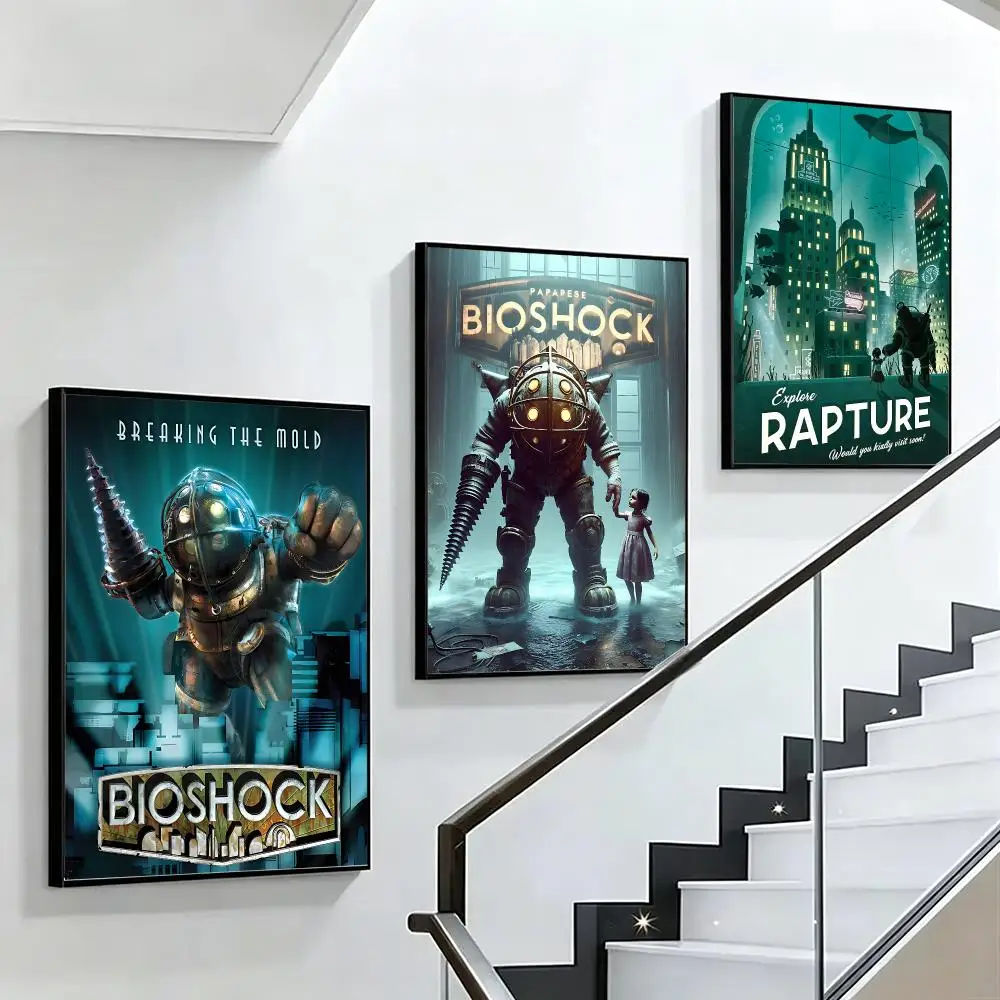 game BioShock Poster HD poster black and white simple home decoration suitable for living room bedroom corridor and gift giving